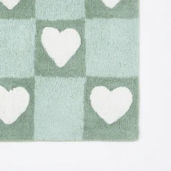 Checkered Hearts Bath Mat