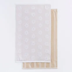Daisy Natural Tea Towel Set of 2