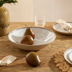 Dapple White Bamboo Melamine Outdoor Serveware