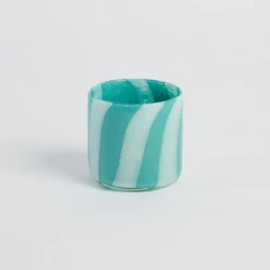 Dash Stripe Glass Candle Holder