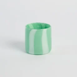 Dash Stripe Glass Candle Holder
