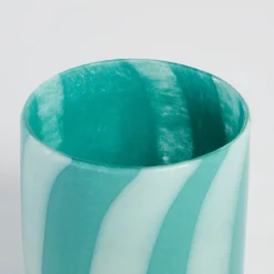Dash Stripe Glass Candle Holder