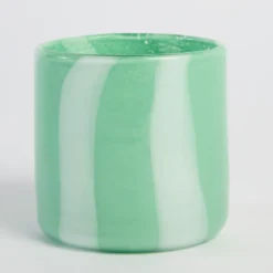 Dash Stripe Glass Candle Holder