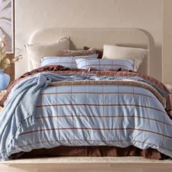 Dawson Reversible Check/Stripe Quilt Cover Set