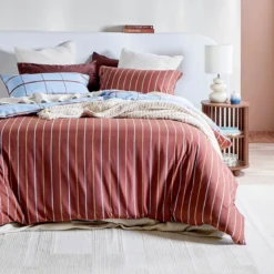 Dawson Reversible Check/Stripe Quilt Cover Set