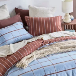 Dawson Reversible Check/Stripe Quilt Cover Set