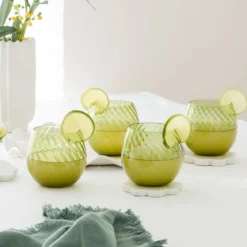 Della Green Tumbler Glass Set of 4