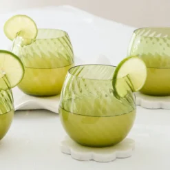 Della Green Tumbler Glass Set of 4