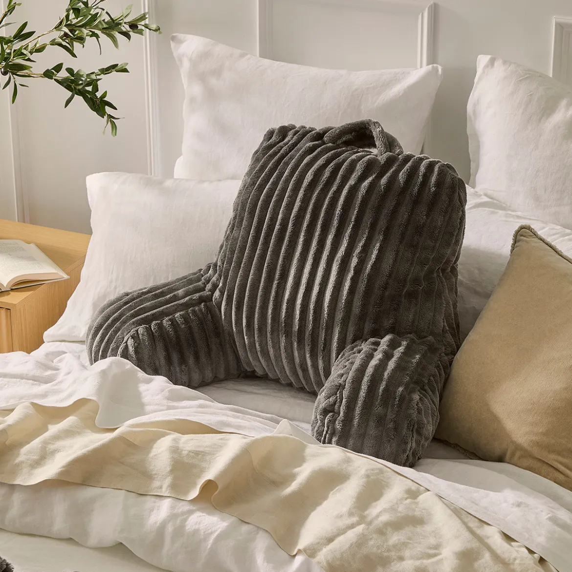 Denali Faux Fur Bed Rest Reading Pillow