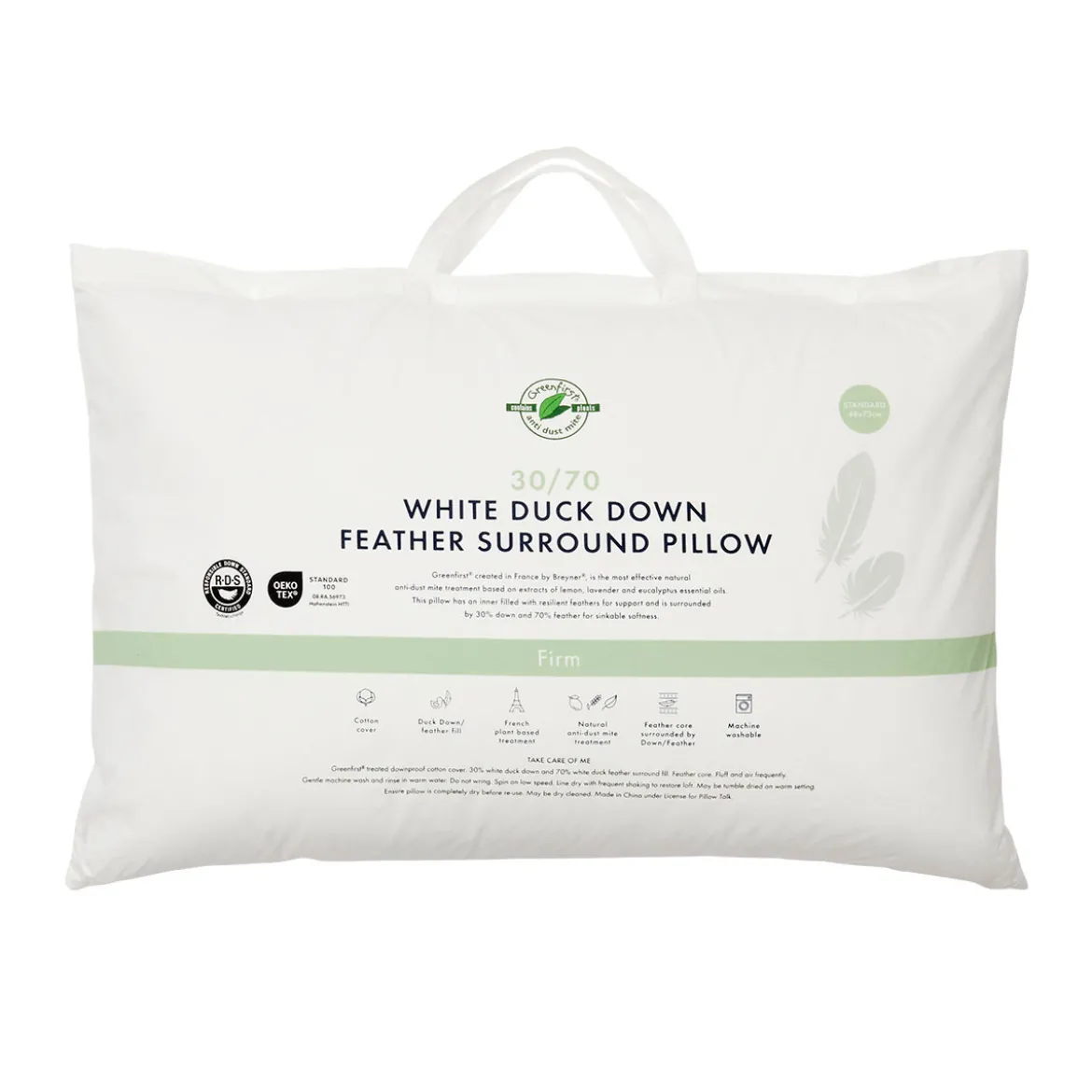 30/70 Duck Down Feather Firm Pillow