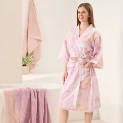 Dusk Palm Linen Cotton Kimono