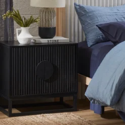 Dutton Black Bedside Table