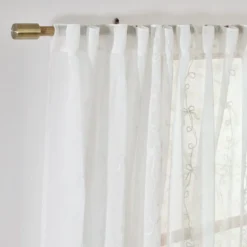 Ellie Bow Embroidered Sheer Curtain Set of 2