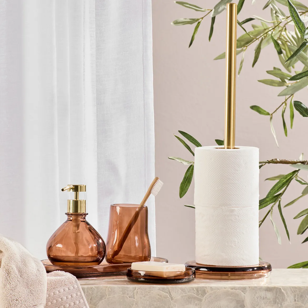 Ember Glass Bathroom Accessories