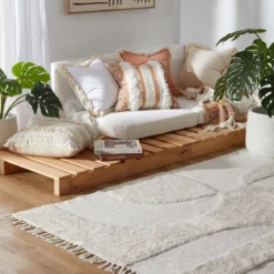Farrah Moonbeam Geometric Tufted Cotton Floor Rug