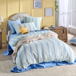 Finn Reversible Stripe Quilt Cover Set