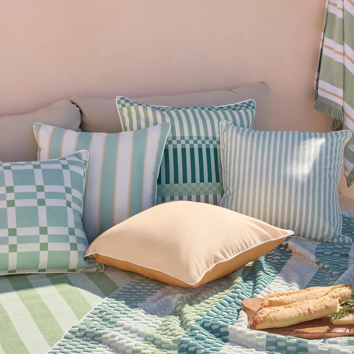 Gaia Green Multi Check Outdoor Cushion