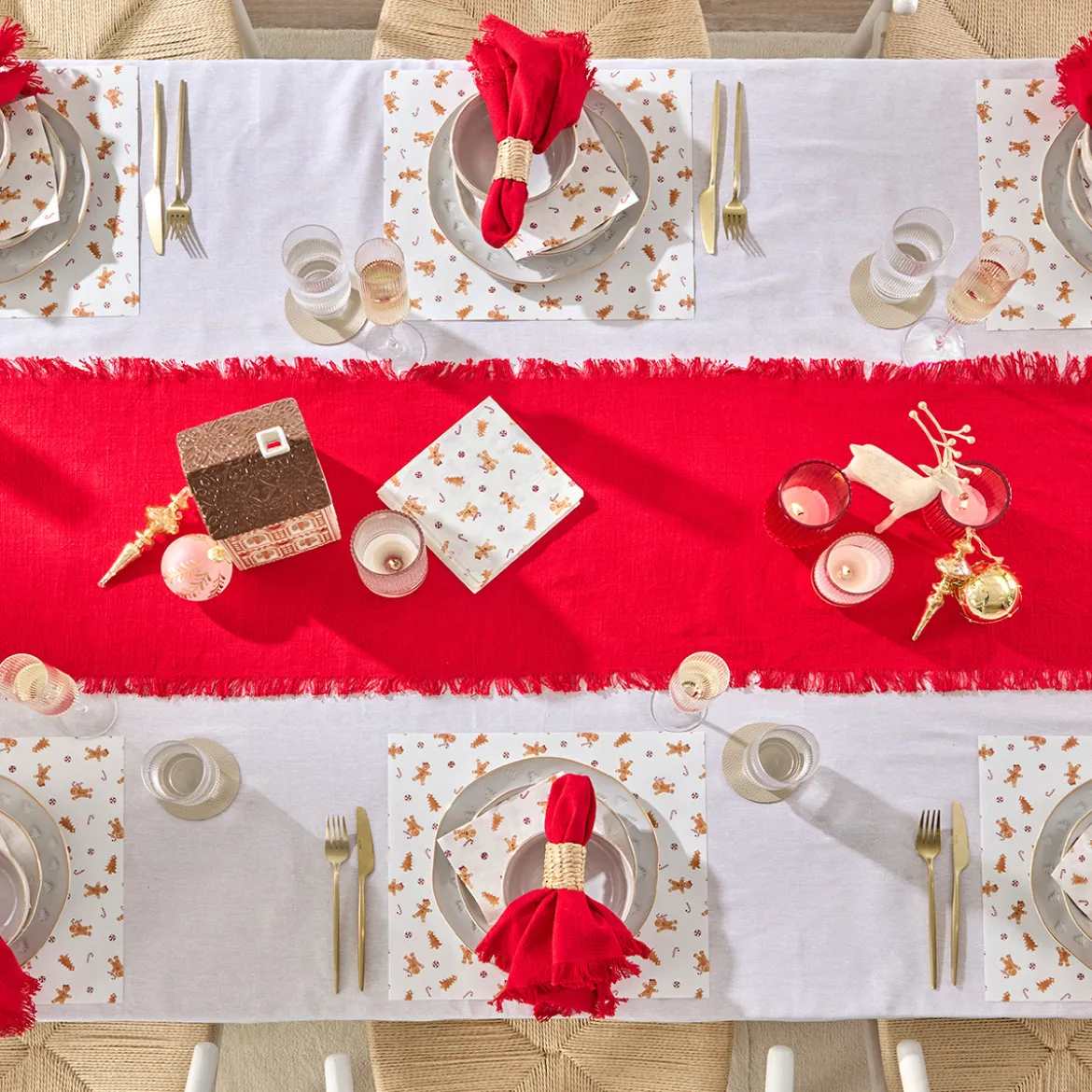 Gingerbread Christmas Paper Placemat 24 Pack