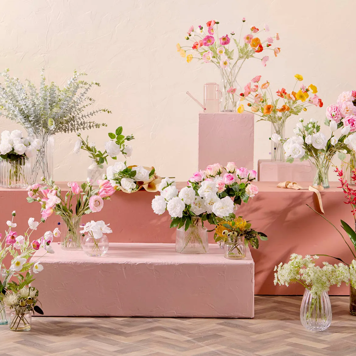 Gracie Mixed Pink Artificial Flower Bouquet
