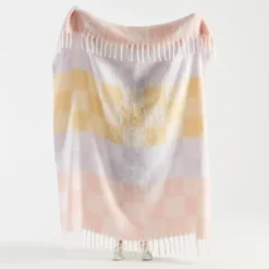 Gracie Pink Check Extra Large Throw