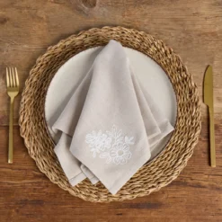 Harper Embroidered Napkin 4 Pack