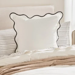 Harper Scallop White European Pillowcase