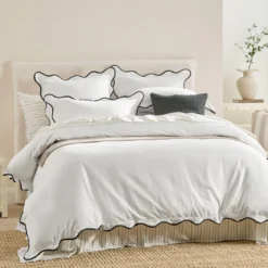 Harper Scallop White European Pillowcase