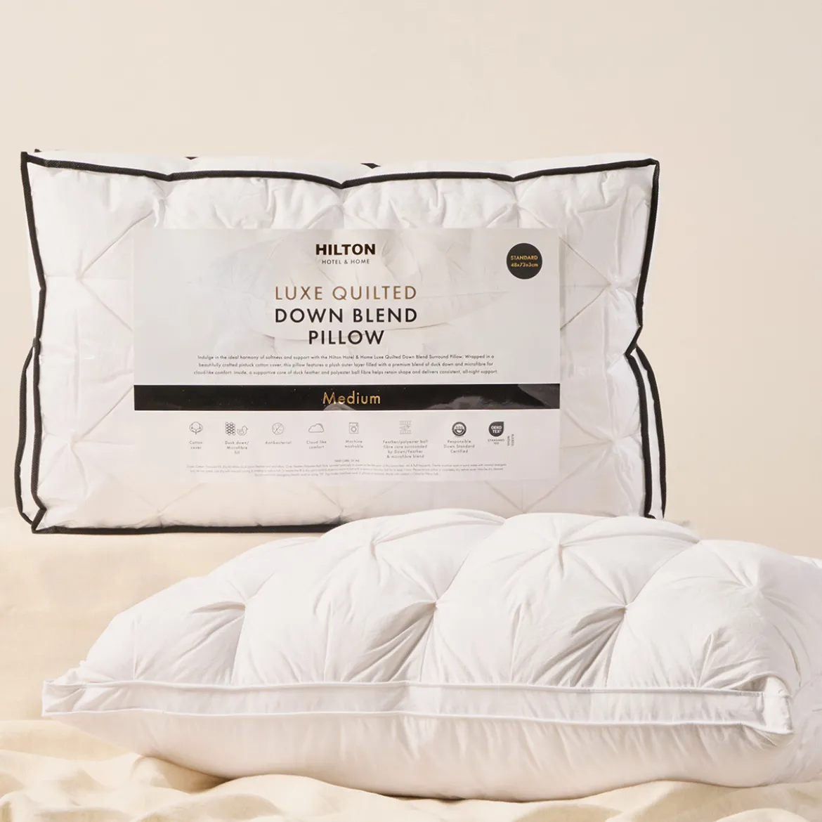 Hotel & Home Luxe Quilted Down Blend Pillow