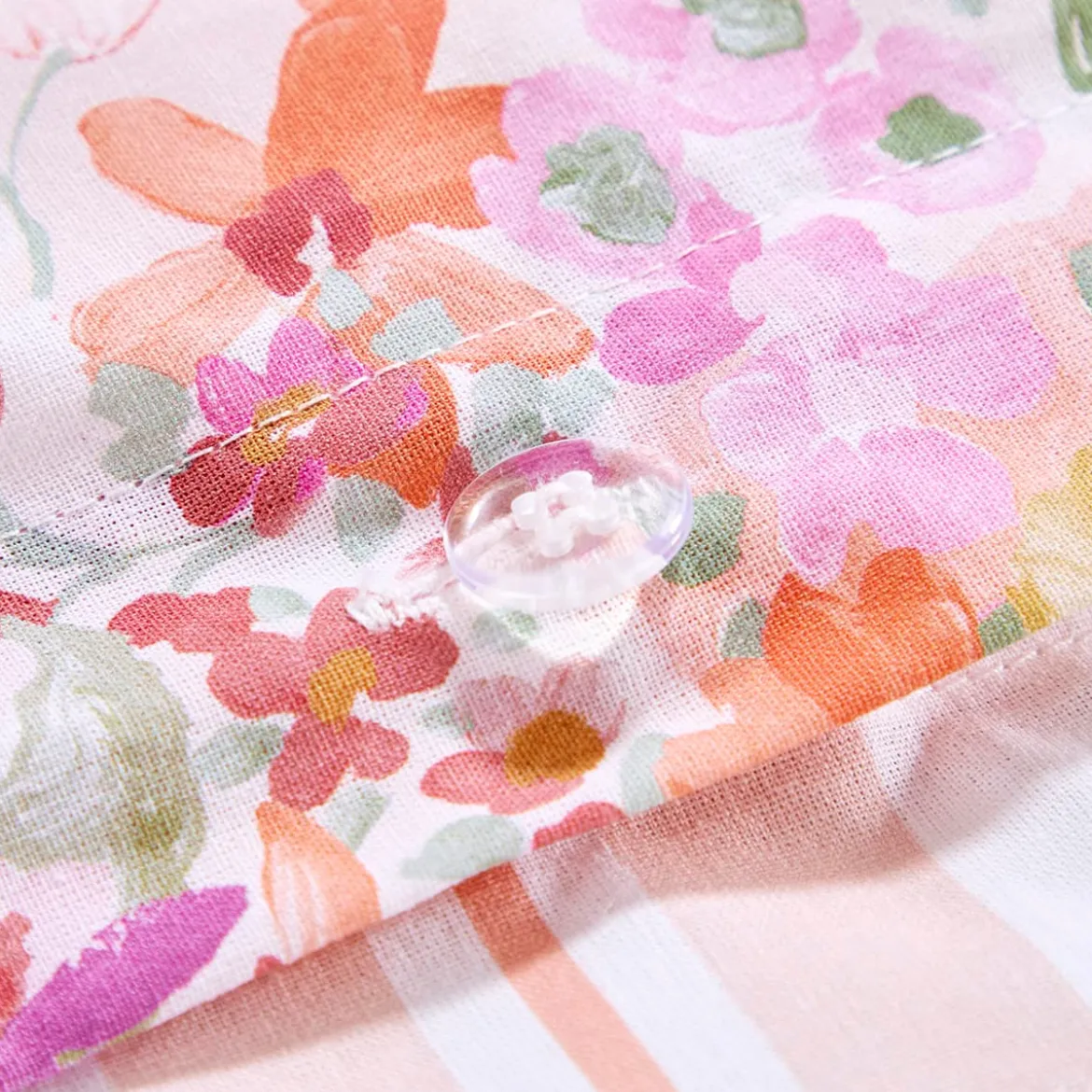 Kaeli Reversible Floral/Stripe Quilt Cover Set