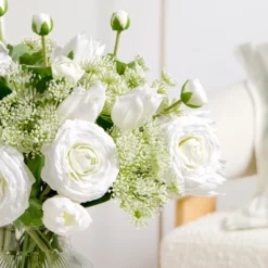 Kelly White Artificial Flower Bouquet