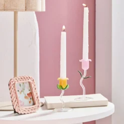 Laurel Flower Candle Holder 2pc