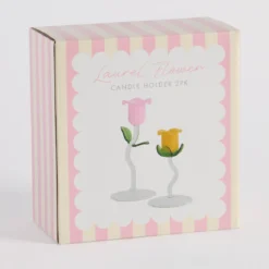 Laurel Flower Candle Holder 2pc
