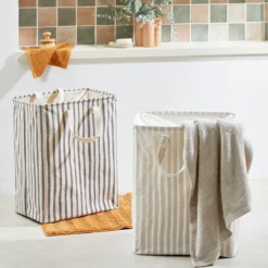 Lennon Stripe Laundry Hamper