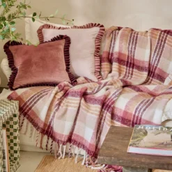 Lexi Check Berry Extra Large Throw
