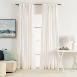 Linen Cotton Room Darkening Curtain Pair 180 x 250