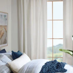 Linen Cotton Room Darkening Curtain Pair 140 x 250