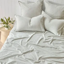 Linen Cotton Striped Sheet Set