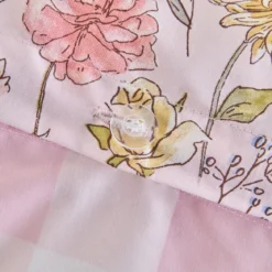 Lisette Reversible Floral/Check Quilt Cover Set