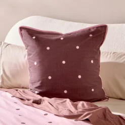 Louella Pink/Chocolate Dot European Pillowcase