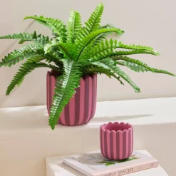 Lucy Stripe Decorative Pot