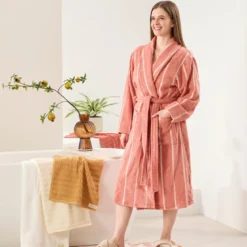 Lucy Terry Towelling Terracotta Bath Robe