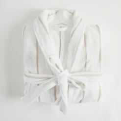 Lucy Terry Towelling White Natural Bath Robe