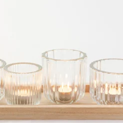 Luna Candle Holders on Natural Tray