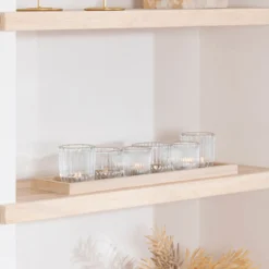 Luna Candle Holders on Natural Tray