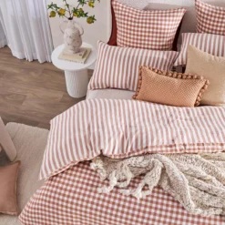 Maisie Caramel Check European Pillowcase