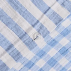 Maisie Reversible Light Blue Check Quilt Cover Set