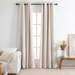 Marina Blockout Beige Curtain Set of 2