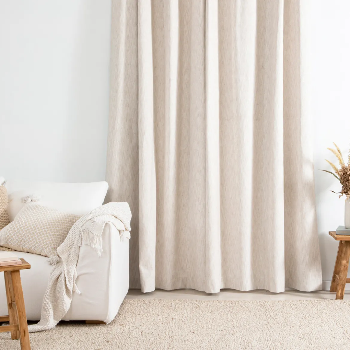 Marina Blockout Beige Curtain Set of 2