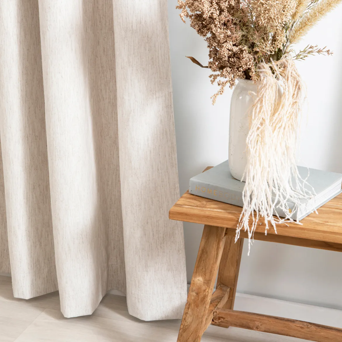 Marina Blockout Beige Curtain Set of 2