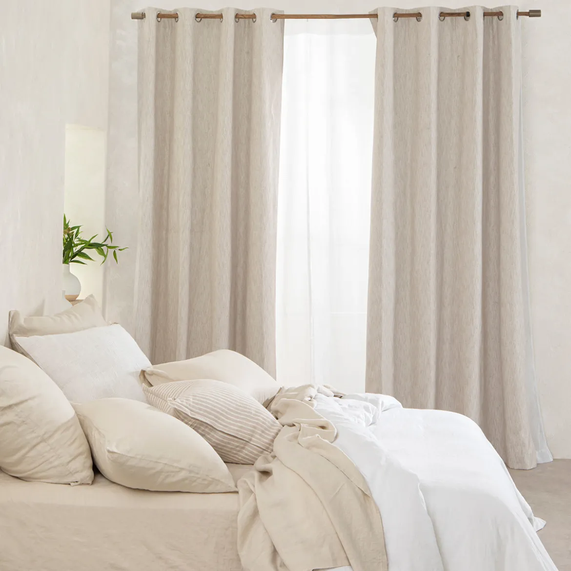 Marina Blockout Beige Curtain Set of 2